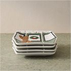Holiday Skier Stoneware Gondola Appetizer Plate Sets