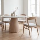 Valentine Lacquered Glass &amp; Wood Dining Table (47")