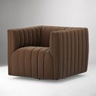 Anniina Channeled Leather Swivel Chair