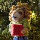 Felt Reading Lion Ornament