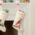 Felt Reindeer on Scooter Stocking