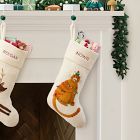 Felt Orange Cat in Lights Stocking