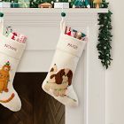 Felt Spaniel in Lights Stocking