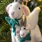 Baby's First Christmas Felt Goats Ornament