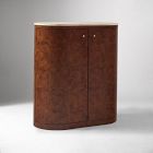Open Box: Beaux Bar Cabinet (32") - Hickory Burl, Champagne Bronze