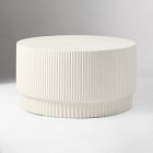 Open Box: Fluted Indoor/Outdoor Round Coffee Table (32") - White