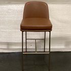 Open Box: Jack Metal Frame Bar Stool (30"H) - Vegan Leather Saddle, Champagne Bronze