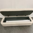 Open Box: Leroy Storage Bench - Performance Boucle Oatmeal, Cool Walnut