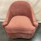 Open Box: Pierce &amp; Ward Curved Slipper Chair - Deluxe Velvet Burnt Umber, Nutmeg