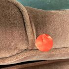 Open Box: Pierce &amp; Ward Curved Slipper Chair - Deluxe Velvet Burnt Umber, Nutmeg