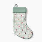 Festive Fun Harlequin Quilted Print Stocking - Green