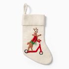 Felt Reindeer on Scooter Stocking