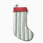 Quilted Stripe Stocking - Green