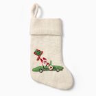 Felt Santa in Race Car Stocking