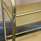 Open Box: Deco Curve Metal Wall Shelf, Double (20" x 22") - Antique Brass