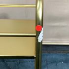 Open Box: Deco Curve Metal Wall Shelf, Double (20" x 22") - Antique Brass