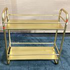 Open Box: Deco Curve Metal Wall Shelf, Double (20" x 22") - Antique Brass