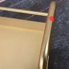 Open Box: Deco Curve Metal Wall Shelf, Double (20" x 22") - Antique Brass