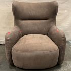 Open Box: Opelika Leather Swivel Chair (37") - Nubuck Cigar