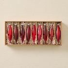 Medium Glass Marquise Ornaments (Set of 9) - Red