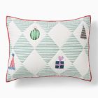Festive Fun Harlequin Print Patchwork Quilt &amp; Shams