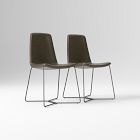 Open Box: Slope Dining Chair, Set of 2 - Saddle Leather Slate, Charcoal