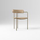 Open Box: Lenox Dining Chairs, Set of 2 - Performance Distressed Velvet Camel, Blackened Brass