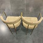 Open Box: Lenox Dining Chairs, Set of 2 - Performance Distressed Velvet Camel, Blackened Brass