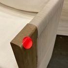 Open Box: Porto Outdoor Swivel Dining Chair - Crosshatch Weave Alabaster, Reef