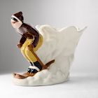 Figural Skier and Snowboarder Tabletop Planters