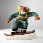 Figural Skier and Snowboarder Tabletop Planters