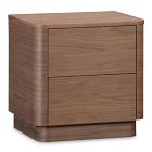 Rina Curved Oak 2-Drawer Pedestal Nightstand (20")