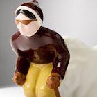Figural Skier and Snowboarder Tabletop Planters