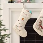 Polar Bear in Lights Felt Stocking