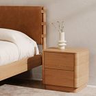 Rina Curved Oak 2-Drawer Pedestal Nightstand (20")