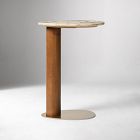 Alora Solid Wood &amp; Marble C-Side Table (14")