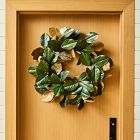 Faux Metallic Magnolia Wreath &amp; Garland