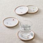 Holiday Skier Stoneware Coasters