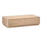 Rina Curved Oak Pedestal Storage Coffee Table (55")