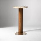 Alora Solid Wood &amp; Marble C-Side Table (14")