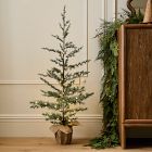 Pre-Lit Faux Blue Spruce Tree w/ Burlap Base