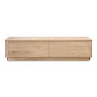 Rina Curved Oak Pedestal Storage Coffee Table (55")