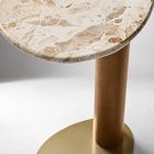 Alora Solid Wood &amp; Marble C-Side Table (14")