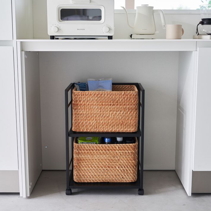 Yamazaki Tower Two-Tier Hideaway Storage Cart | West Elm