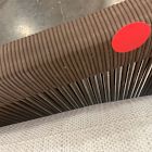 Open Box: Porto Aluminum Outdoor Lounge Chair - Dark Bronze, Brown Cord, Slub Weave Shore