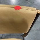 Open Box: Alessio Leather Dining Chair - Ludlow Leather Cumin, Textured Antique Bronze With Champagne Bronze Accent