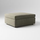 Open Box: Harris Petite Ottoman - Performance Velvet Dark Olive