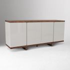 Open Box: Percival Wood &amp; Lacquered Sideboard (71") - Off-White/Brown Oak