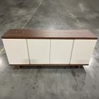 Open Box: Percival Wood &amp; Lacquered Sideboard (71") - Off-White/Brown Oak