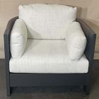 Open Box: Porto Aluminum Outdoor Lounge Chair - Slub Weave Shore, Dark Bronze, Brown